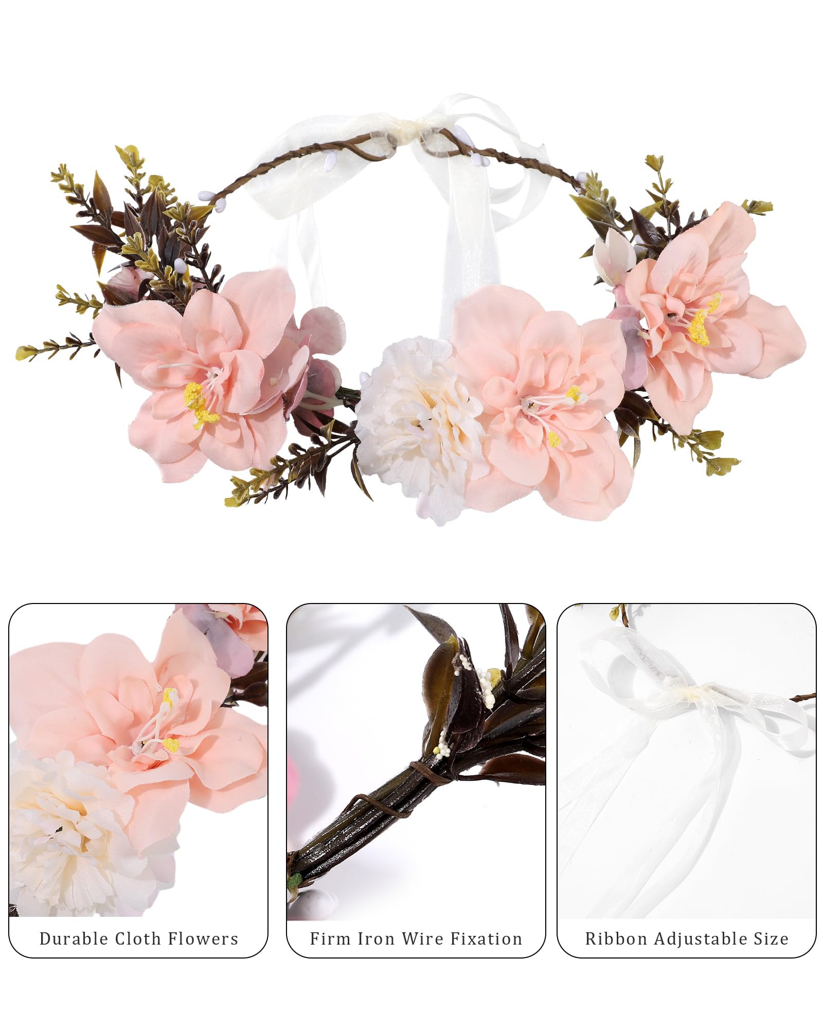 Amazon.com : AWAYTR Flower Crowns for Women Flower Headband
